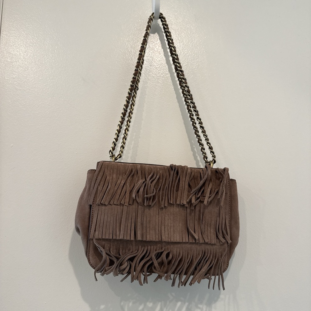 Tory Burch Fringe Shoulder Bag with Chain Strap